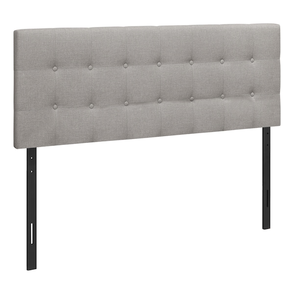 Monarch Specialties Bed, Headboard Only, Queen Size, Bedroom, Upholstered, Linen Look, Grey, Transitional I 6003Q - main